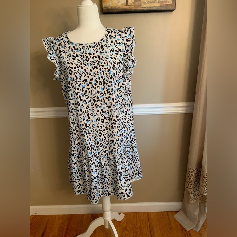 SHEIN Black and White Ruffled Tiered Sundres